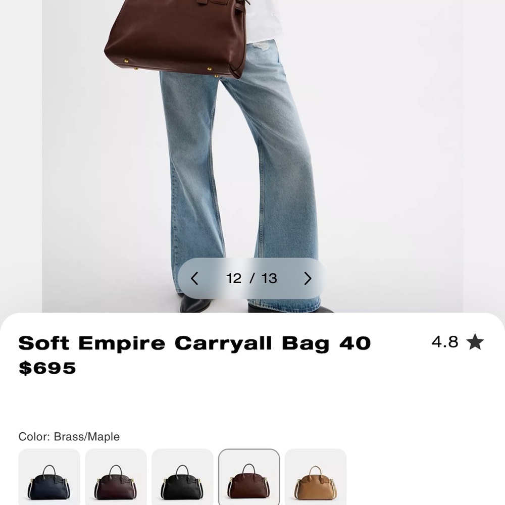 Coach Brown Leather Carryall Bag 40 - Picture 3 of 3